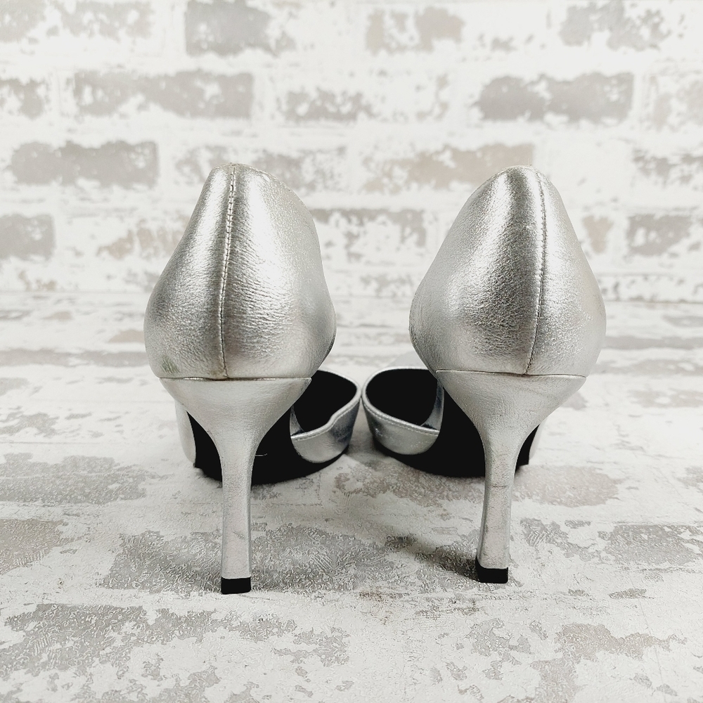 NEW Abound Iris D'orsay Silver Faux Leather Pointy Toe Pumps P208 - Picture 6 of 15